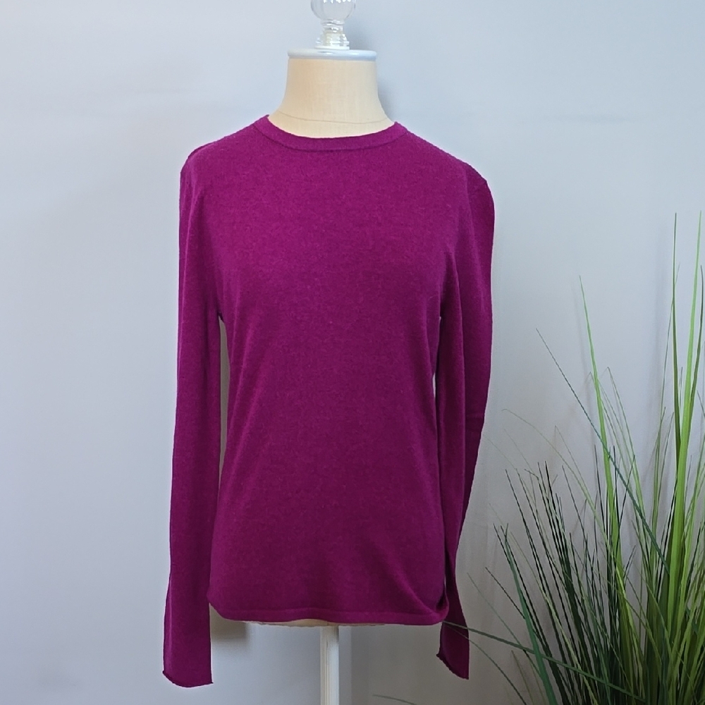 NWT 6397 Skinny Crewneck Sweater In Fuschia